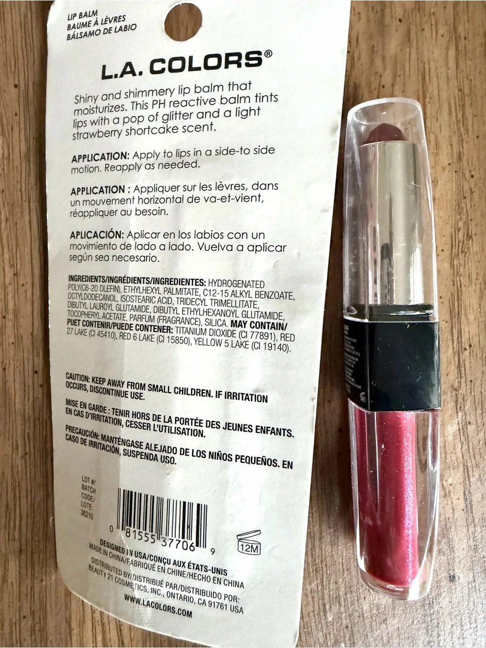 $ Sale L.A. COLORS Strawberry pink Lip tint and lipstick and matching gloss Duo